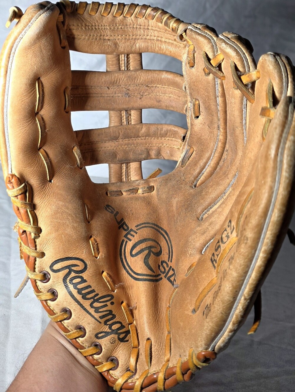 RAWLINGS Vintage RSG2 Super Size Wing Tip Softball Glove Right Hand Thrower - Picture 7 of 10